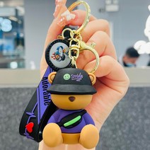 다오브 힙베어 자동차 키링 키홀더 열쇠고리, 퍼플베어, 1개