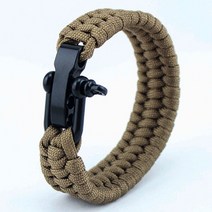 캠핑 파라코드 등산 응급 재난 대비 서바이벌 생존 팔찌, 브라운