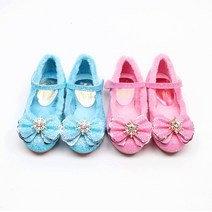 슈즈엔젤 아이잼 엘사 장식 털구두 유아 아동 키즈 유치원 따뜻한 편한 초경량 방한화 미끄럼방지