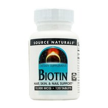 소스내추럴스 비오틴 10000 mcg 120 타블렛, 6병, 120정