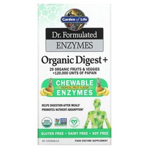 Garden of Life 가든오브라이프 앤자임 츄어블 과일맛 Dr. Formulated Enzymes Organic Digest + 90정, 1개, 90개