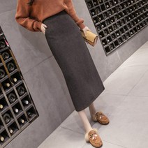 이유무무 여성롱모직스커트 정장 슬림빅사이즈G07