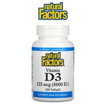 네추럴 팩터스 비타민D3 125mcg 5000IU 소프트젤 360정 콜레칼시페롤 아마씨유