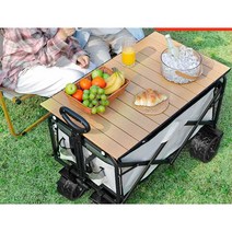 테이블카트 캠핑카트 테이블 피크닉 캠핑웨건, 테이블 패키지 탱크  - 블랙 + 테이블 설치툴
