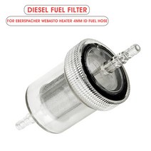 Webasto Eberspacher 용 2x 디젤 인라인 연료 필터 키트 에어 히터 세트 77mm 플라스틱 4mm ID 호스, 한개옵션0