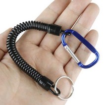 소지품 줄 낚싯대홀더 분실방지 키링 늘어나는 스프링 다용도 카라비너 키홀더 낚시 등산와이어, 블루1P