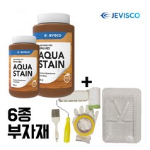 제비스코 아쿠아스테인 페인트세트 친환경 목재페인트 셀프페인트 DIY 수성페인트, 19.아쿠아스테인508벚나무(0.5L)+부자재세트