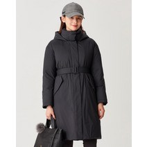 헤지스골프 여성용 울트라 라이트 벨티드 후드 점퍼 HWJU1D801BK