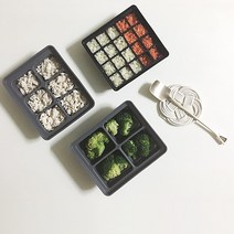 디자인앤쿠 PREMIUM PLATINUM 실리콘 디쿠쏙 이유식 보관 용기 냉동 큐브, 12구그레이(30mlx12)