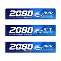2080 치석케어 어드밴스 블루 치약 160g, 3개