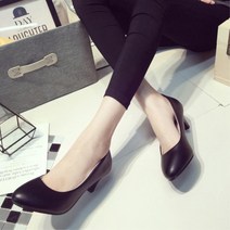 미들힐 둥근코 회사 면접 단정구두 5.5cm 미들굽구두