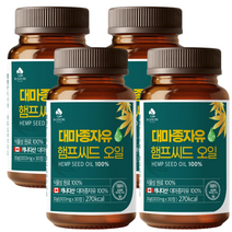 닥터셔리 캐나다산 대마종자유 햄프시드 오일 1000mg X 30캡슐, 4개(4개월분) 120정