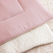 바미블랑 어린이집 일체형 낮잠패드 신생아 아기 유아용 면 거즈 린넨, 핑크