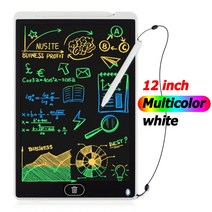 드로잉패드 웹툰그리기패드 그림용태블릿 12 인치 LCD 화면 쓰기 보드 그리기 태블릿 전자 필기 패드 장난, 한개옵션1, 04 White 12in color