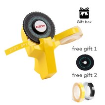 잉크 토너 카트리지 파우더 cidy mini 휴대용 프린터 diy handhold typewriter label maker for motex e101 레터링 기계 3d tape, 노란색
