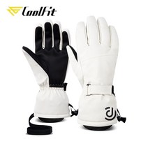 Coolfit 남성 여성 스키 장갑 초경량 방수 겨울 따뜻한 장갑 스노우 보드 장갑 오토바이 타기 눈 방풍 장갑, 하얀, XL