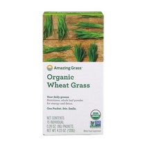 어메이징 그래스 오가닉 위트 그래스 밀싹 15개 개별 포장 각 0.28oz (8g) Organic Wheat Grass