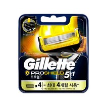 [리빙채움] 질레트 프로쉴드 옐로우 면도날 리필 4입_GAED235, CU리채 공베상 재입고 본상품선택, CU리채 공베상 재입고 본상품선택