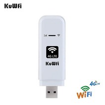 KuWFi 4G LTE USB WiFi 모뎀 모바일 인터넷 장치 SIM 카드 슬롯 포함 고속 휴대용 여행 핫스팟 미니 라우터 미국/CA/MX용