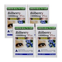 GHF Green Health Food BILBERRY 그린헬스푸드 호주 빌베리 10000mg 루테인 아이브라이트 60캡슐 4팩