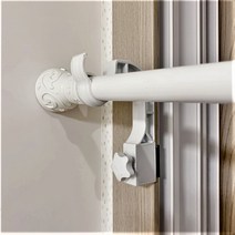 안뚫어고리 못 없이 다는 커튼봉 커튼봉걸이 + 커튼봉 세트, 화이트(1세트2개입)+6자 커튼봉