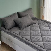 공유가치 시어서커 싱글 침구세트 SS 차콜 홑이불 여름이불 토퍼 이불 이불커버 이불패드 침구 호텔이불