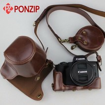 폰집 캐논 eos m50 풀커버 반속사 가죽 스트랩 케이스, 1개, M50-블랙