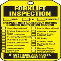 Accuform TRS305PTP Forklift Status Tag Legend”Forklift Inspection (Checklist)/Forklift Inspection R, 1