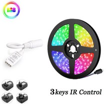 RGB LED 스트립 조명 5050 블루투스 와이파이 컨트롤 TV 컴퓨터 침실 휴일 파티용 피타 16Ft-98.4, 01 Not Waterproof_02 US_04 20M, 01 IR 3K