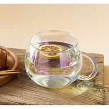 대용량 내열 유리컵 홀로그램 투명 둥근 유리잔 커페 커피잔 600ml