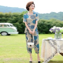 70대 80대 할머니 여름 옷 중년 엄마 편한 반팔 바지 세트 S11