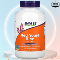 나우푸드 홍국 모나콜린K 모나콜린 600mg 240베지캡슐, 나우푸드 홍국 600mg 240베지캡슐