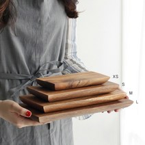 티티리 아카시아 나무 그릇 접시 쟁반 원목 우드 직사각 스시 플레이트