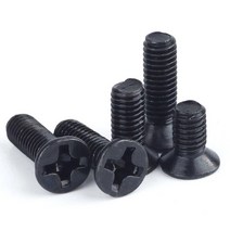 M3 블랙 접시머리 십자 볼트 필립스 스틸 십자형 카운터 성크 헤드 싱크 스크류 나사, 4mm(50개), 1개