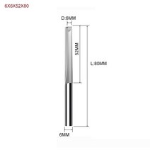 1 개 3.175mm 4mm 6mm 8mm 2 개의 플루트 스트레이트 슬롯 비트 우드 커터 CNC 솔리드 카바이드 더블 라우터, [32] 6X6X52X80, 32 6X6X52X80