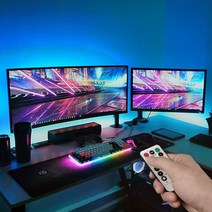 붙이는 틱톡 조명 감성 컴퓨터방 인테리어 꾸미기 RGB LED 간접 게이밍 모니터 PC방 책상 무드등 간편설치, 04-2.네오픽셀 튜닝세트PC본체 세트1M