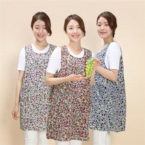 이솔홈 샐리 쉬폰 원피스 앞치마, 색상:단일색상|사이즈:레드:FREE