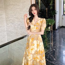 VSYOY 플라워 쉬폰 스위트 원피스