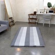 양면누빔 스트라이프 요매트커버(매트솜 X) 100% 자체제작 S/SS/Q, 그레이