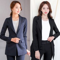 더웨이나인 베이직 여성 롱 자켓 솔리드 기본 심플 힙커버 여자 정장 재킷