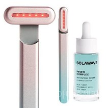 스킨 테라피 SolaWave 페이스 노화 방지 얼굴 마사지 기구 주름 세럼, 블루핑크