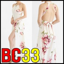 원피스 BC33 홀터넥원피스 비치웨어 여성원피스 롱원피스 플라워원피스