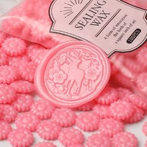 씰링스탬프 해바라기 펄 칠랍입자국 클리터 밀랍 알갱이 납장 편지봉투 뚜껑 인쇄 봉인 핸드메이드 DIY 3769287819, 복숭아핑크