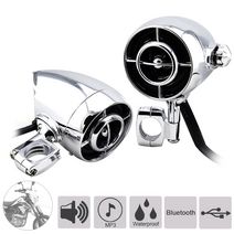 방수 라디오 mp3 플레이어 오토바이 스피커 오디오 시스템 블루투스 스피커 12v motorbike audio with aluminium 바디, 검은색