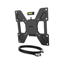 Promounts Apex 소형 틸트 TV 벽 마운트 브래킷 53.7 cm 23 ~ 42 인치 용 3.7 m 12 피트 HDMI 및 버블 레벨