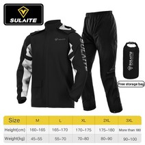 오토바이슈트 바이크 상하의 바지 자켓 보호복 SULAITE-방수 오토바이 비옷 세트 남성 야외 여성 점프 슈, 01 Black 0901