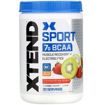 Xtend Sport 7G BCAA 딸기 키위 스플래시 345g (12.2oz) 2팩