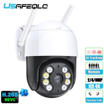 가정용CCTV 실외용 초고화질 CCTV PTZ IP 카메라 AI 자동 추적 무선 야외 IR 비디오 홈 보안 8MP 4MP 4G T, 8.4G 8MP 64GB CARD