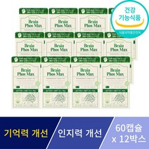 포스파티딜세린 징코 기억력 인지력 개선 은행잎추출물 뇌 두뇌 영양제 수험생 부모님 선물 사은품 증정, 12박스