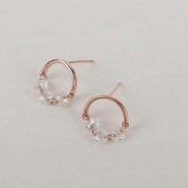클루(CLUE) 당일배송 원형 물방울 큐빅 실버 귀걸이 CLER20308PPW